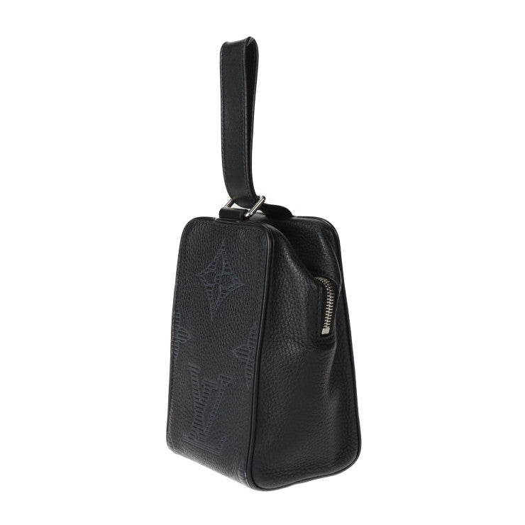 美品 LOUIS VUITTON ルイ ヴィトン ヴァヴァン NV モノグラム ジャイアント ハンドバッグ M57292 トリヨンレザー ブラック シルバー金具 リストレット セカンドバッグ