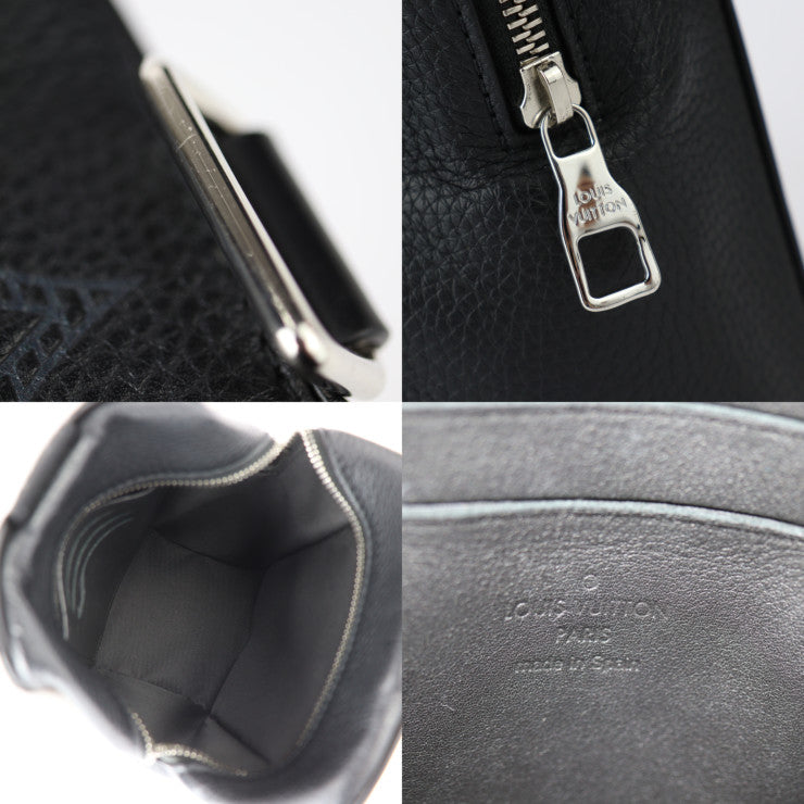 美品 LOUIS VUITTON ルイ ヴィトン ヴァヴァン NV モノグラム ジャイアント ハンドバッグ M57292 トリヨンレザー ブラック シルバー金具 リストレット セカンドバッグ