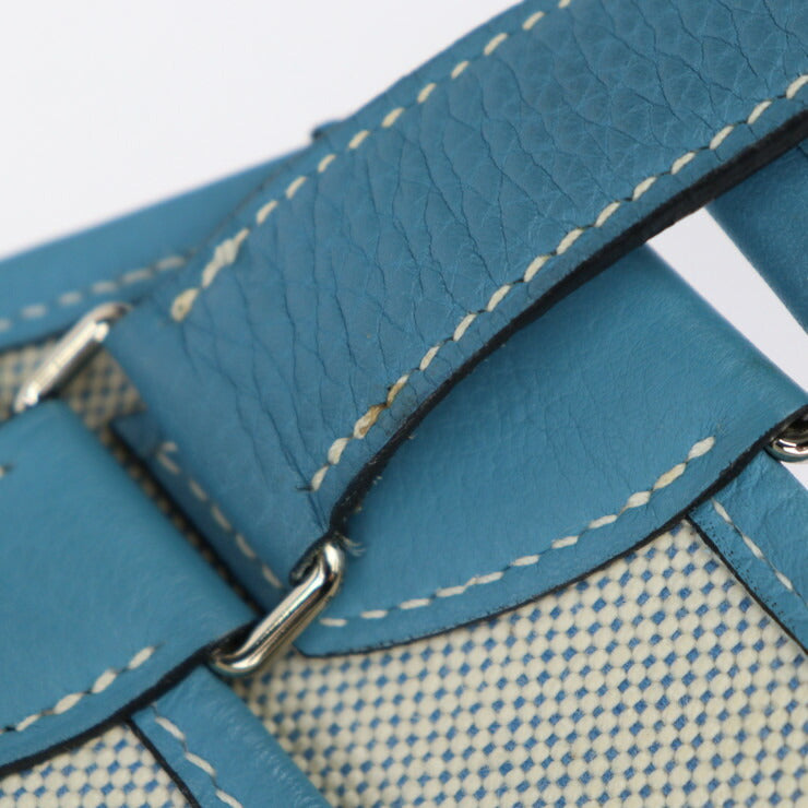 美品 HERMES エルメス ジャルディニエ PM トートバッグ - トワルアッシュ トリヨンクレマンス ナチュラル ブルージーン シルバー金具 ショルダーバッグ
