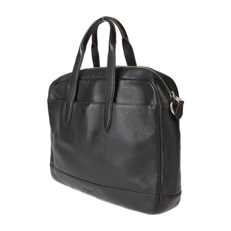 美品 COACH コーチ ブリーフケース HAMILTON ハミルトン ビジネスバッグ F11319 ペプルドレザー ブラック シルバー金具 2WAY ショルダーバッグ