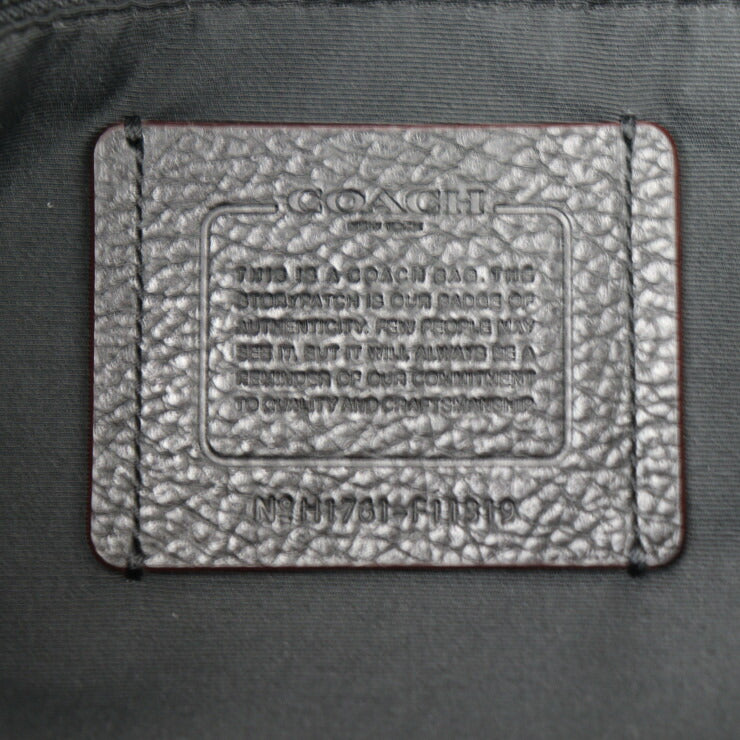 美品 COACH コーチ ブリーフケース HAMILTON ハミルトン ビジネスバッグ F11319 ペプルドレザー ブラック シルバー金具 2WAY ショルダーバッグ