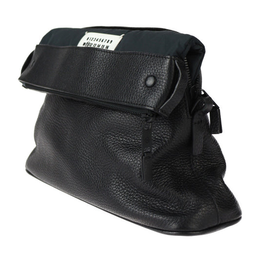 美品 Maison Margiela メゾン マルジェラ バッグ ショルダーバッグ S55WG0125 P1858 鹿革×ナイロン ブラック シルバー金具 2WAY クラッチバッグ ハンドバッグ