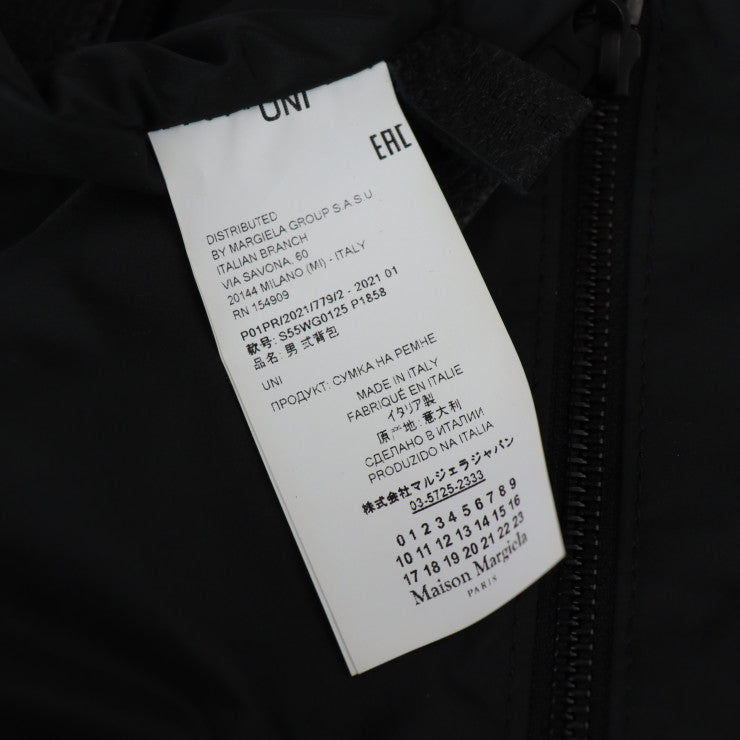 美品 Maison Margiela メゾン マルジェラ バッグ ショルダーバッグ S55WG0125 P1858 鹿革×ナイロン ブラック シルバー金具 2WAY クラッチバッグ ハンドバッグ