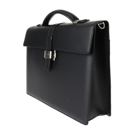 超美品 MONTBLANC モンブラン 4810 ウエストサイド シングルガセット ブリーフケース ビジネスバッグ 7578 レザー ブラック シルバー金具 2WAY ショルダーバッグ 書類鞄