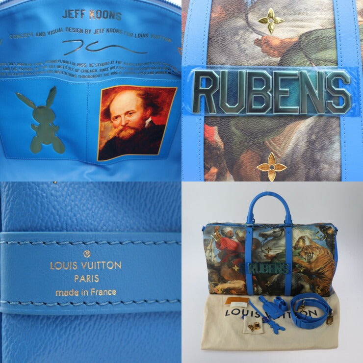 新品未使用展示品 LOUIS VUITTON ルイ ヴィトン キーポル バンドリエール 50 ルーベンス マスターズコレクション ボストンバッグ M43344 PVC レザー ブルー系 マルチカラー 2WAY ショルダーバッグ ビトン