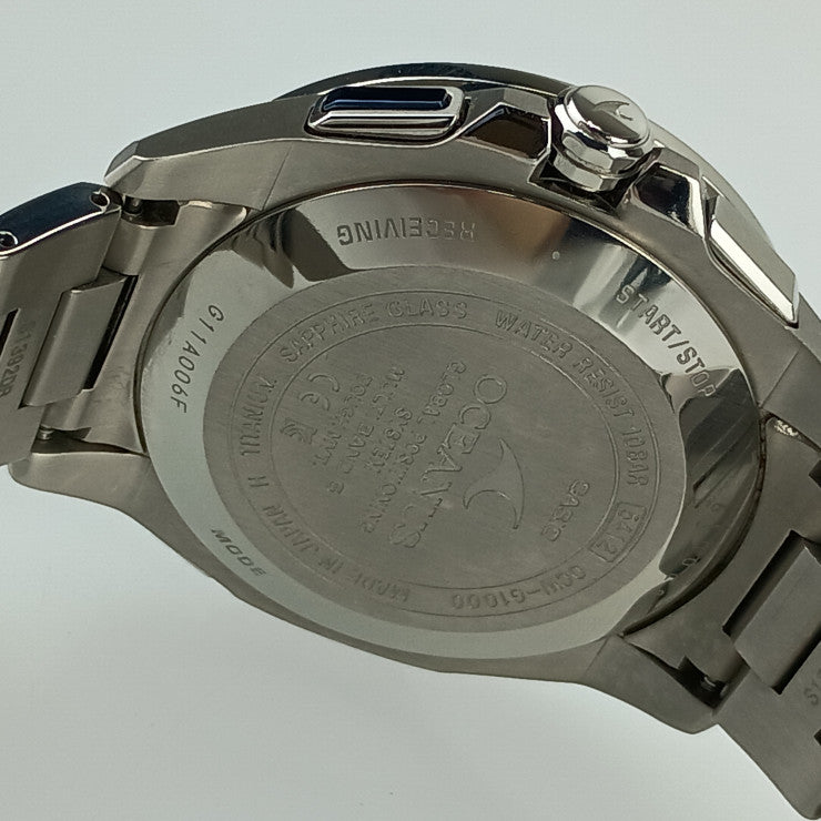 CASIO カシオ 腕時計 OCEANUS オシアナス OCW-G1000-1AJF シルバー ブルー ブラック文字盤 チタン メンズ GPSハイブリッド 電波ソーラー