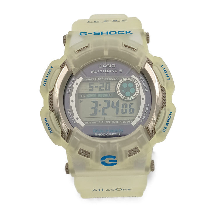 美品 CASIO カシオ 腕時計 G-SHOCK MASTER OF G-SEA GULFMAN Gショック ガルフマン GW-9101K-7JR クリア ホワイト デジタル文字盤 チタン 樹脂 メンズ  I.C.E.R.Cコラボ