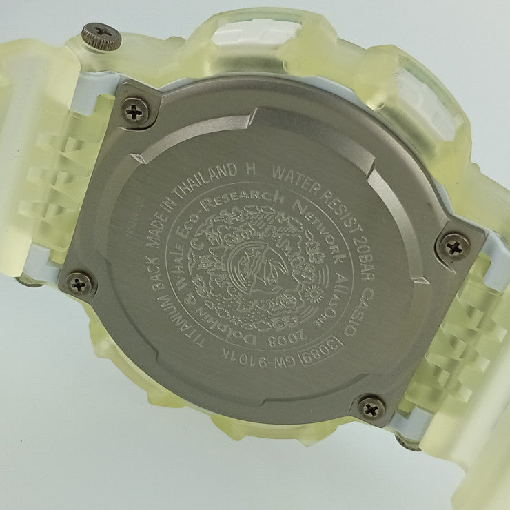 美品 CASIO カシオ 腕時計 G-SHOCK MASTER OF G-SEA GULFMAN Gショック ガルフマン GW-9101K-7JR クリア ホワイト デジタル文字盤 チタン 樹脂 メンズ  I.C.E.R.Cコラボ