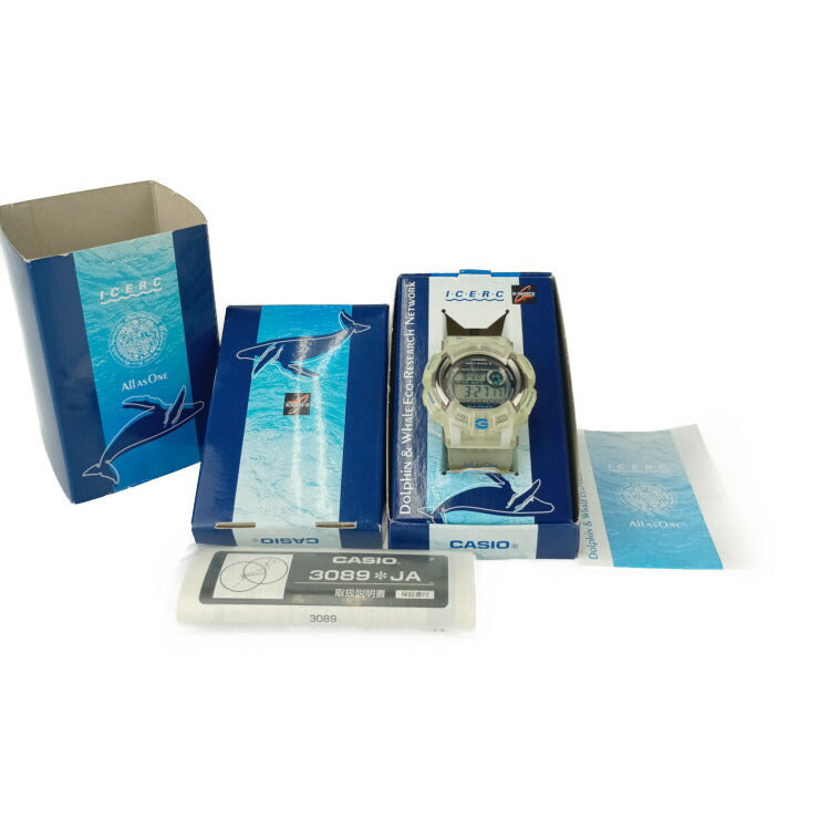 美品 CASIO カシオ 腕時計 G-SHOCK MASTER OF G-SEA GULFMAN Gショック ガルフマン GW-9101K-7JR クリア ホワイト デジタル文字盤 チタン 樹脂 メンズ  I.C.E.R.Cコラボ