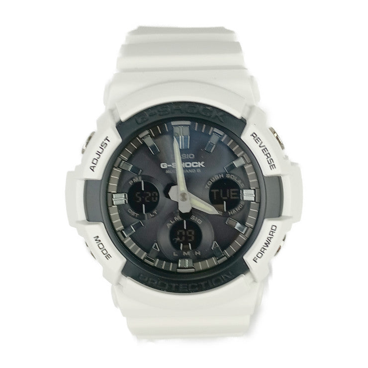 新古未使用展示品 CASIO カシオ 腕時計 G-SHOCK Gショック GAW-100B-7AJF ホワイト ブラック文字盤 樹脂 アルミ メンズ ソーラー電波 アナデジ
