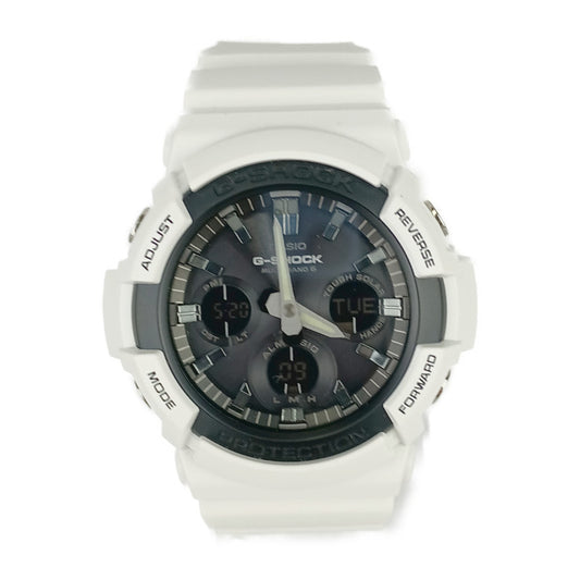 新古未使用展示品 CASIO カシオ 腕時計 G-SHOCK Gショック GAW-100B-7AJF ホワイト ブラック文字盤 樹脂 アルミ メンズ ソーラー電波 アナデジ