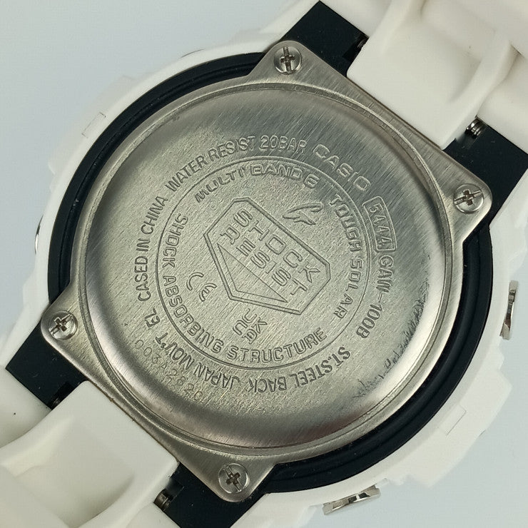 新古未使用展示品 CASIO カシオ 腕時計 G-SHOCK Gショック GAW-100B-7AJF ホワイト ブラック文字盤 樹脂 アルミ メンズ ソーラー電波 アナデジ
