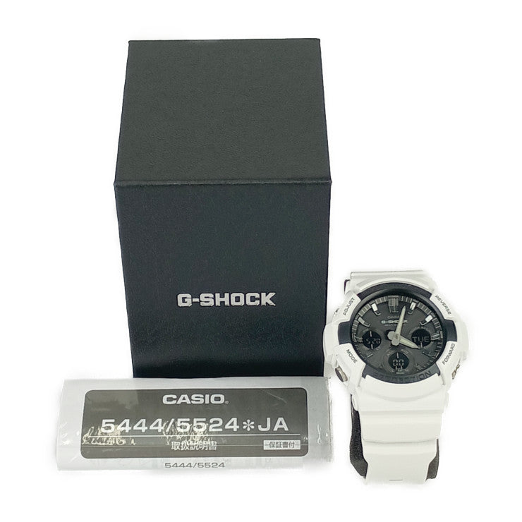 新古未使用展示品 CASIO カシオ 腕時計 G-SHOCK Gショック GAW-100B-7AJF ホワイト ブラック文字盤 樹脂 アルミ メンズ ソーラー電波 アナデジ