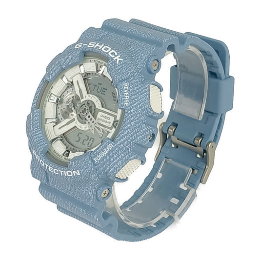 新品未使用展示品 CASIO カシオ 腕時計 G-SHOCK GA-110DC-2A7ER（GA-110DC-2A7JF） ライトブルー系 ホワイト デジタル文字盤 樹脂 ステンレス メンズ デジタル クオーツ デニム柄