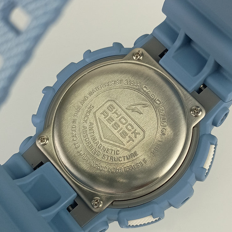 新品未使用展示品 CASIO カシオ 腕時計 G-SHOCK GA-110DC-2A7ER（GA-110DC-2A7JF） ライトブルー系 ホワイト デジタル文字盤 樹脂 ステンレス メンズ デジタル クオーツ デニム柄