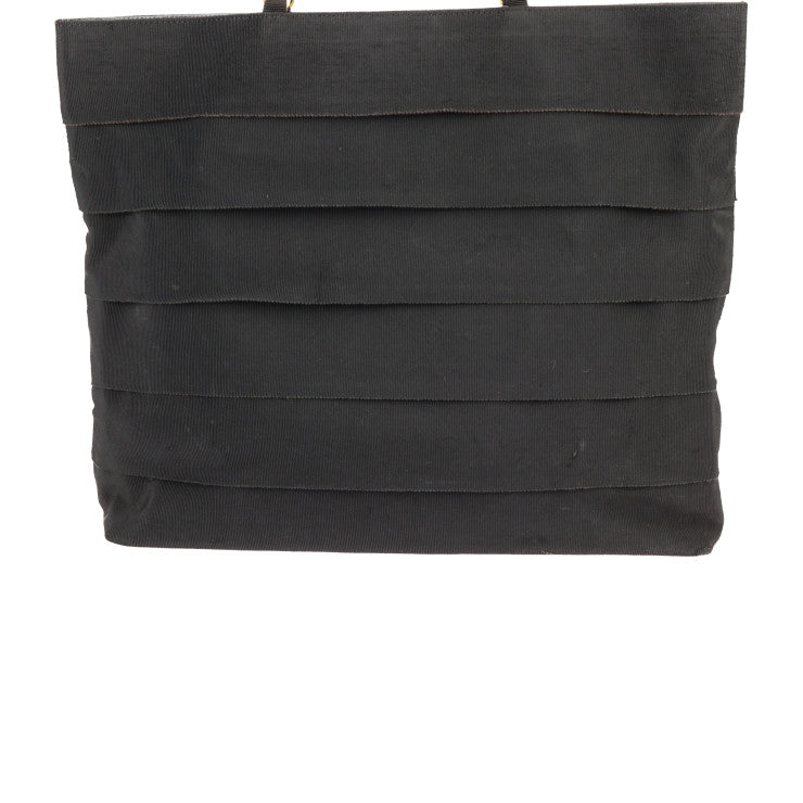 Salvatore Ferragamo サルヴァトーレ フェラガモ ヴァラ トートバッグ 21 6160 キャンバス レザー ブラック ゴールド金具 ショルダーバッグ