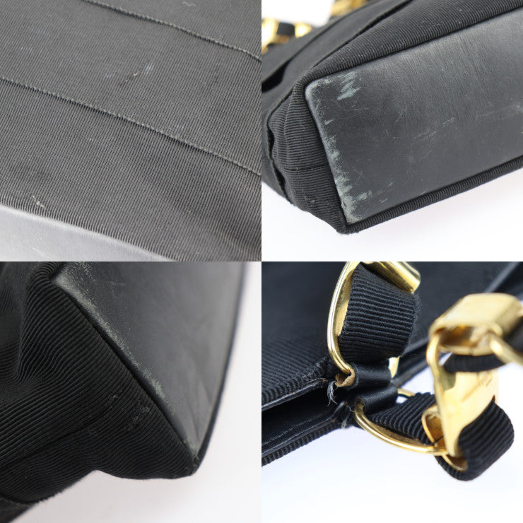 Salvatore Ferragamo サルヴァトーレ フェラガモ ヴァラ トートバッグ 21 6160 キャンバス レザー ブラック ゴールド金具 ショルダーバッグ