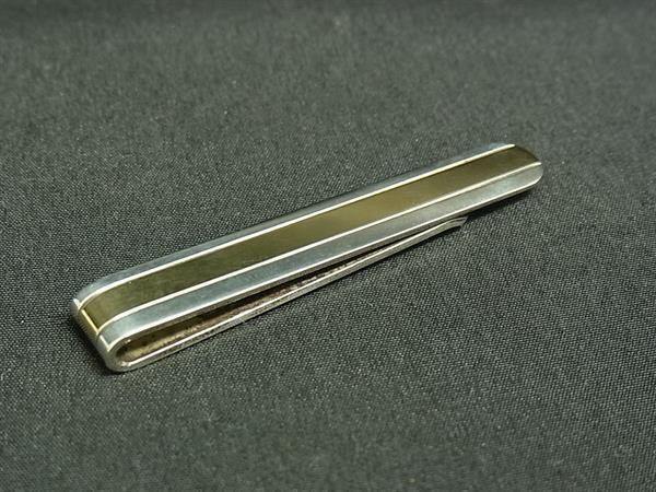 TIFFANY＆Co ティファニー ネクタイピン ストライプ コンビ タイバー シルバー ゴールド系 SV925 18K メンズ 美品