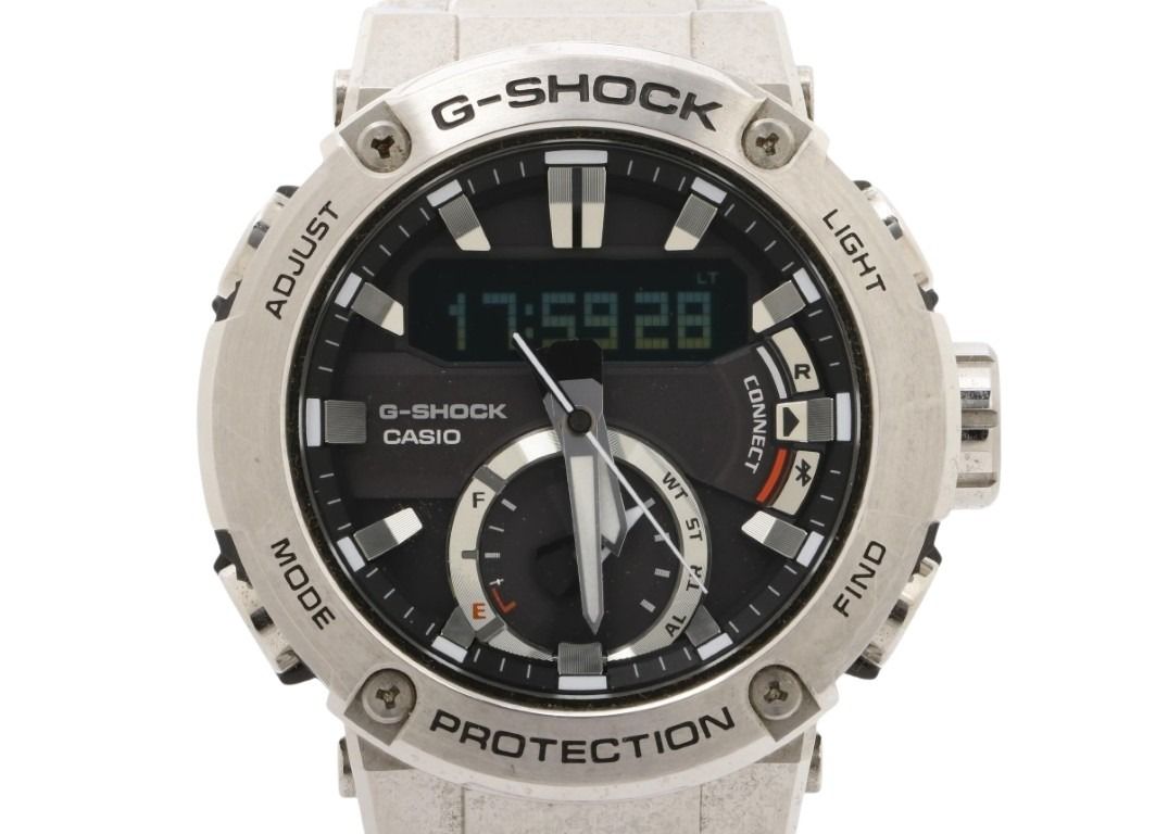 CASIO カシオ 時計 G-SHOCK G-STEEL GST-B200 Series GST-B200D-1AJF ブラック シルバー系 カーボンファイバー強化樹脂／ステンレススチール メタルバンド（ステンレススチール） メンズ アナデジ 美品