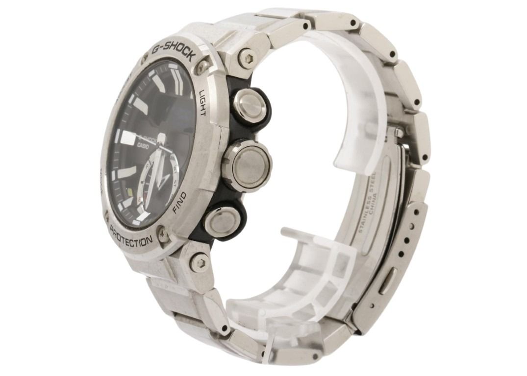 CASIO カシオ 時計 G-SHOCK G-STEEL GST-B200 Series GST-B200D-1AJF ブラック シルバー系 カーボンファイバー強化樹脂／ステンレススチール メタルバンド（ステンレススチール） メンズ アナデジ 美品