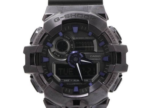 CASIO カシオ 時計 G-SHOCK ANALOG-DIGITAL 700 SERIES GM-700P-6AJF ブラック パープル系 樹脂／ステンレススチール 樹脂バンド メンズ アナデジ 超美品