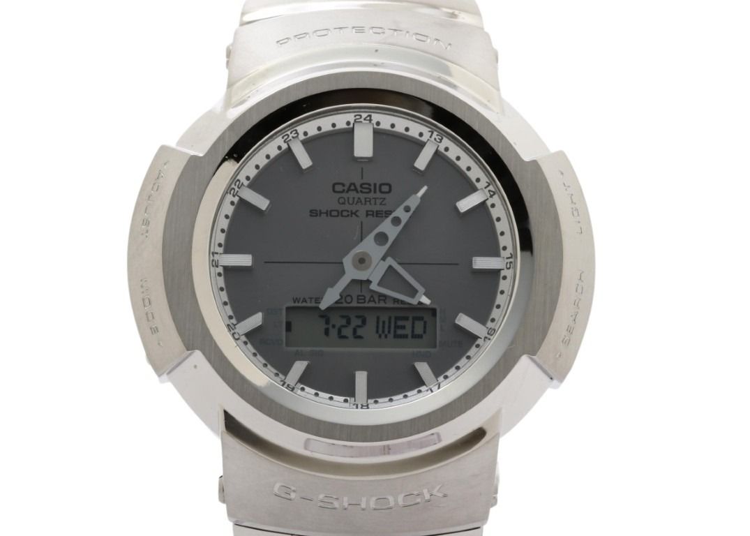 CASIO カシオ 時計 G-SHOCK FULL METAL AW-500 SERIES AWM-500D-1A8JF グレー シルバー系 ステンレススチール メタルバンド（ステンレススチール） メンズ アナデジ 超美品