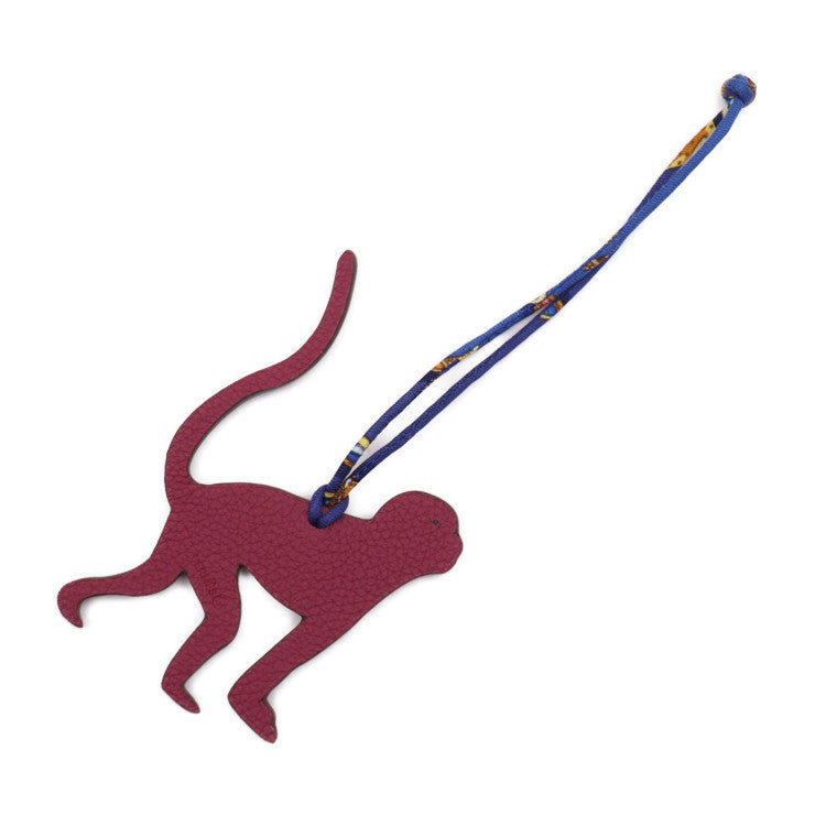 新品未使用展示品 HERMES エルメス チャーム モンキー プティアッシュ その他小物 - ヴォーエプソン トリヨンクレマンス シルク ブルー系 パープル系 バッグチャーム 猿