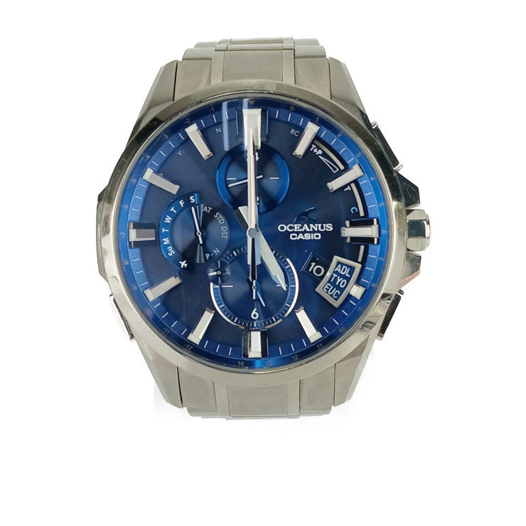CASIO カシオ メンズ腕時計 OCEANUS オシアナス OCW-G2000-2AJF シルバー ブルー文字盤 チタン メンズ Bluetooth搭載 GPS 電波ソーラー