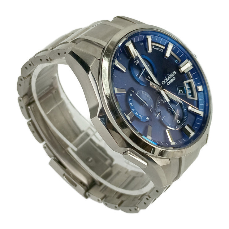 CASIO カシオ メンズ腕時計 OCEANUS オシアナス OCW-G2000-2AJF シルバー ブルー文字盤 チタン メンズ Bluetooth搭載 GPS 電波ソーラー