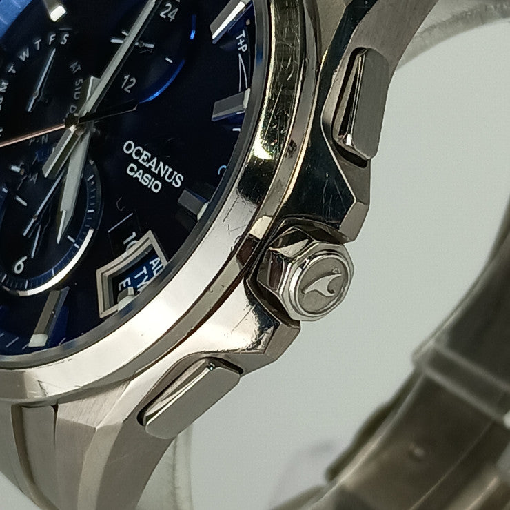 CASIO カシオ メンズ腕時計 OCEANUS オシアナス OCW-G2000-2AJF シルバー ブルー文字盤 チタン メンズ Bluetooth搭載 GPS 電波ソーラー