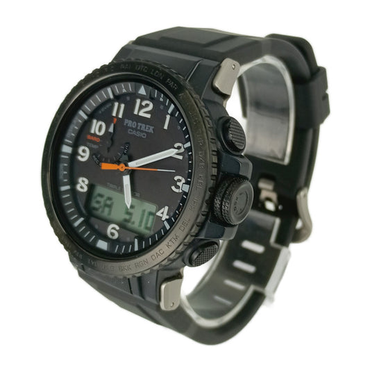 超美品 CASIO カシオ 腕時計 PRO TREK Climber Line プロトレック クライマーライン PRW-50Y-1AJF ブラック 樹脂 ステンレス メンズ アナデジ ソーラー電波