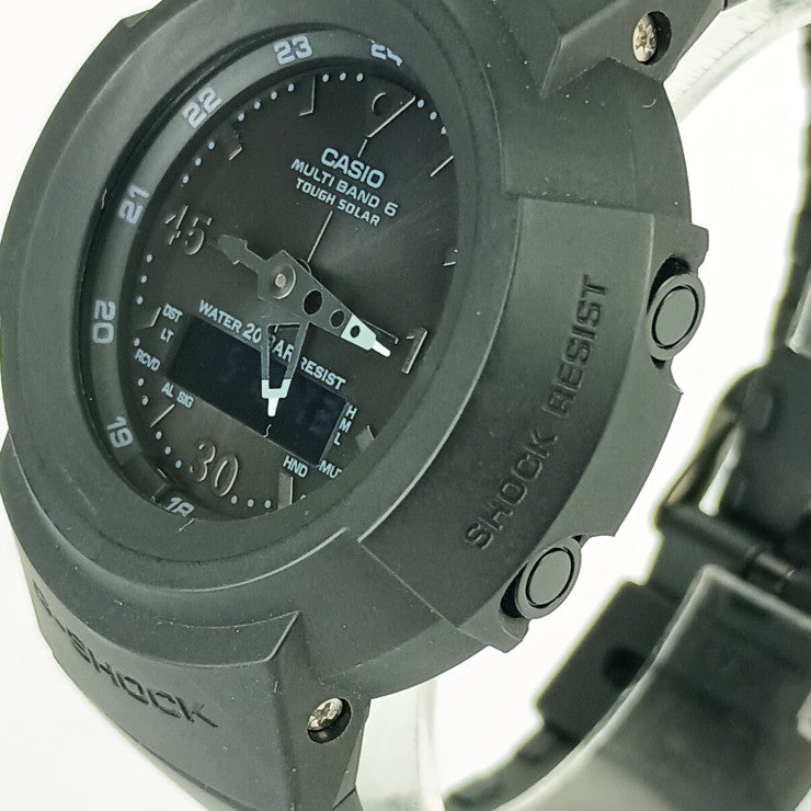 超美品 CASIO カシオ 腕時計 G-SHOCK Gショック AWG-M520BB-1AJF ブラック 樹脂 ステンレス メンズ アナデジ ソーラー電波