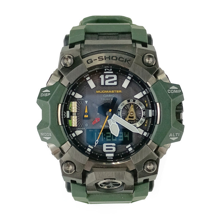 美品 CASIO カシオ 腕時計 G-SHOCK MUDMASTER Gショック マッドマスター GWG-B1000-3AJF グリーン系 ブラック文字盤 樹脂 ステンレス メンズ アナデジ ソーラー電波