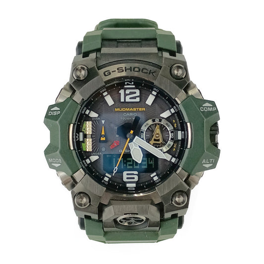 美品 CASIO カシオ 腕時計 G-SHOCK MUDMASTER Gショック マッドマスター GWG-B1000-3AJF グリーン系 ブラック文字盤 樹脂 ステンレス メンズ アナデジ ソーラー電波