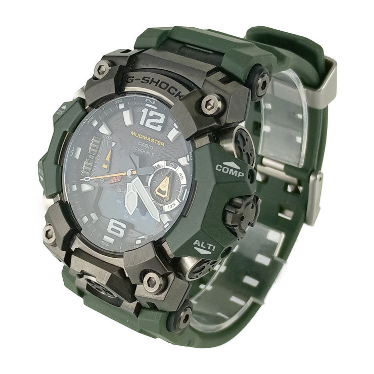 美品 CASIO カシオ 腕時計 G-SHOCK MUDMASTER Gショック マッドマスター GWG-B1000-3AJF グリーン系 ブラック文字盤 樹脂 ステンレス メンズ アナデジ ソーラー電波