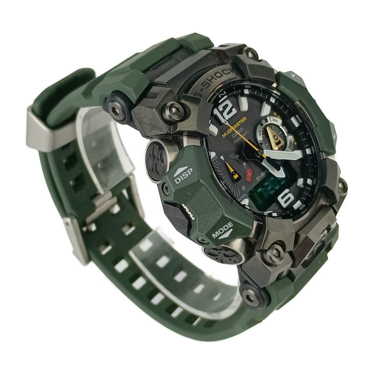 美品 CASIO カシオ 腕時計 G-SHOCK MUDMASTER Gショック マッドマスター GWG-B1000-3AJF グリーン系 ブラック文字盤 樹脂 ステンレス メンズ アナデジ ソーラー電波