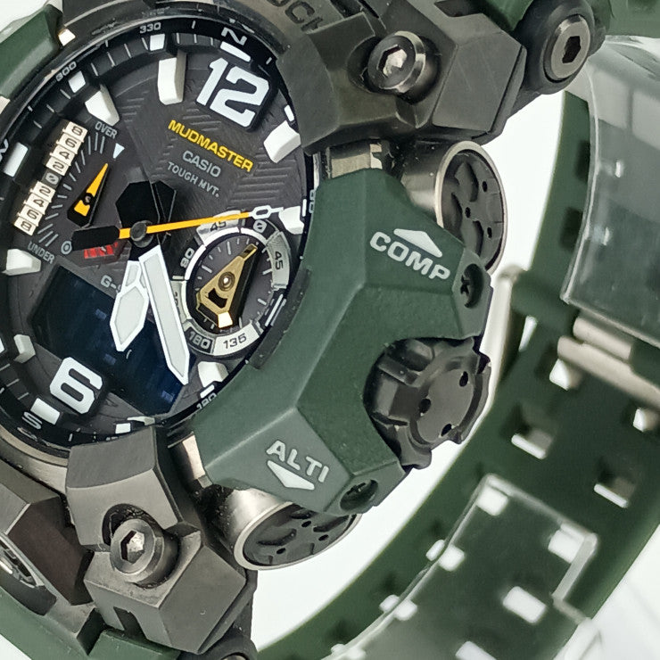 美品 CASIO カシオ 腕時計 G-SHOCK MUDMASTER Gショック マッドマスター GWG-B1000-3AJF グリーン系 ブラック文字盤 樹脂 ステンレス メンズ アナデジ ソーラー電波