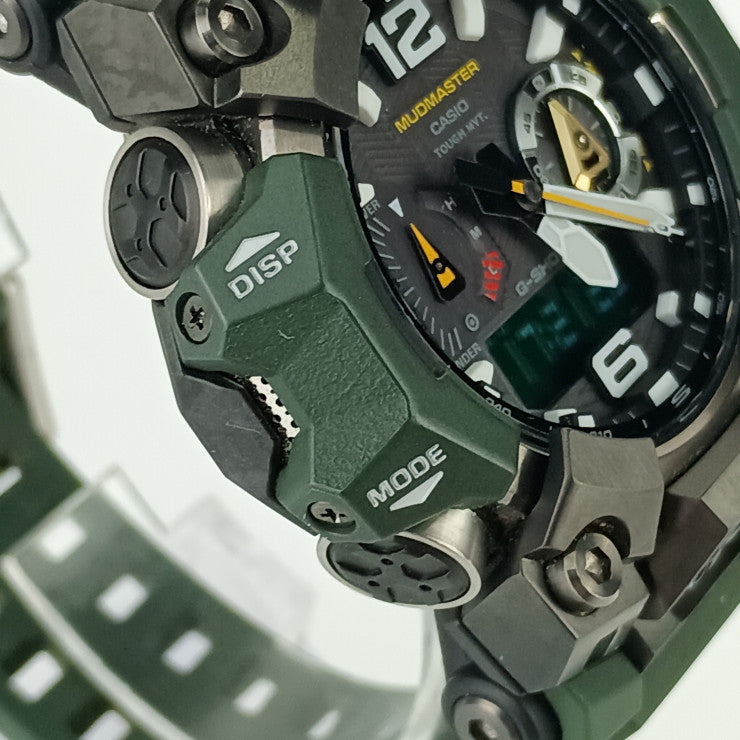 美品 CASIO カシオ 腕時計 G-SHOCK MUDMASTER Gショック マッドマスター GWG-B1000-3AJF グリーン系 ブラック文字盤 樹脂 ステンレス メンズ アナデジ ソーラー電波