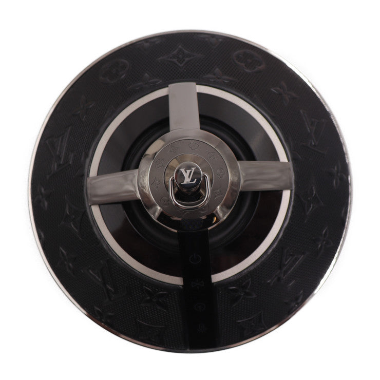 新古未使用展示品 LOUIS VUITTON ルイ ヴィトン ホライゾン ライト アップ スピーカー インテリアその他 QAC000 ステンレススチール レザー 強化ガラス ブラック ワイヤレス モノグラム柄 ビトン