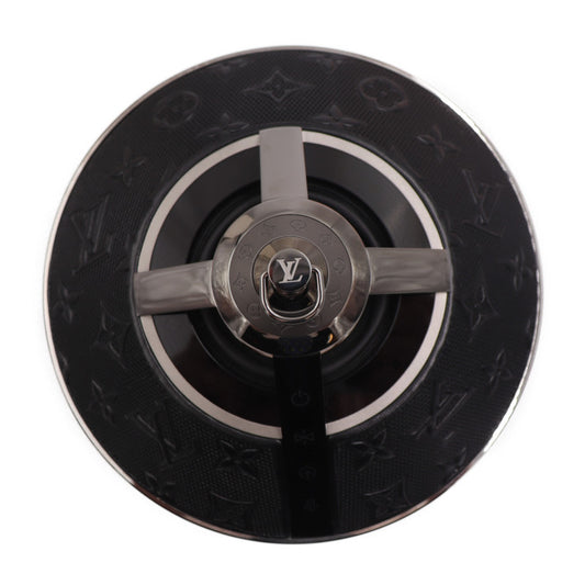 新古未使用展示品 LOUIS VUITTON ルイ ヴィトン ホライゾン ライト アップ スピーカー インテリアその他 QAC000 ステンレススチール レザー 強化ガラス ブラック ワイヤレス モノグラム柄 ビトン