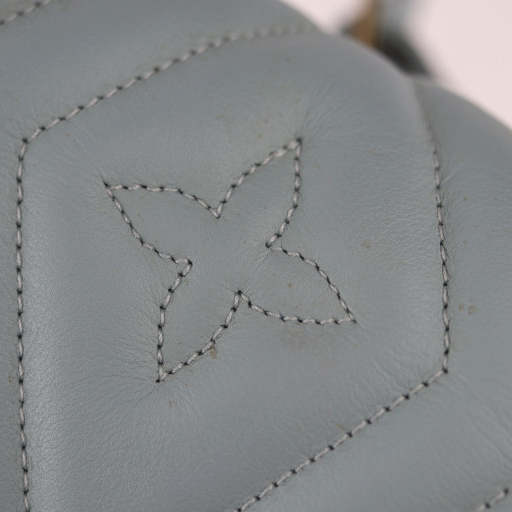 超美品 LOUIS VUITTON ルイ ヴィトン ニューウェーブ バムバッグ ウエストバッグ M55331 スムースカーフレザー ライトブルー系 ゴールド金具 ボディバッグ キルティング ビトン