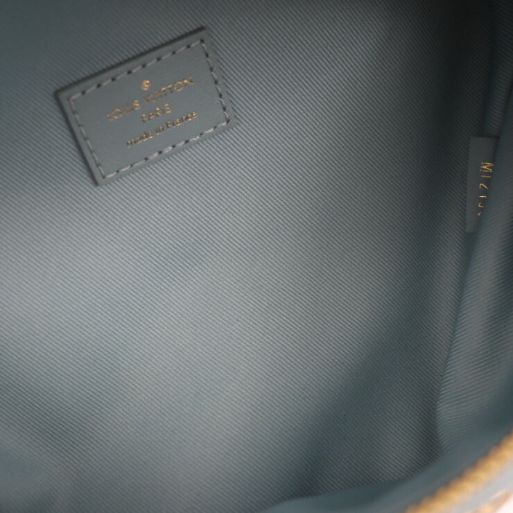 超美品 LOUIS VUITTON ルイ ヴィトン ニューウェーブ バムバッグ ウエストバッグ M55331 スムースカーフレザー ライトブルー系 ゴールド金具 ボディバッグ キルティング ビトン