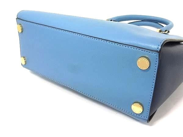 MICHAEL KORS マイケルコース ハンドバッグ エリス 35H7GE0S3T ブルー系 レザー レディース 2WAY ショルダーバッグ ゴールド金具 超美品