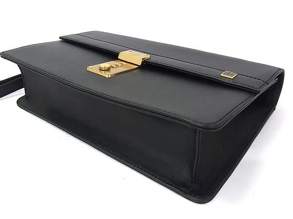 dunhill ダンヒル クラッチバッグ オックスフォード LG9290A ブラック系 レザー メンズ リストレット セカンドバッグ ゴールド金具 超美品