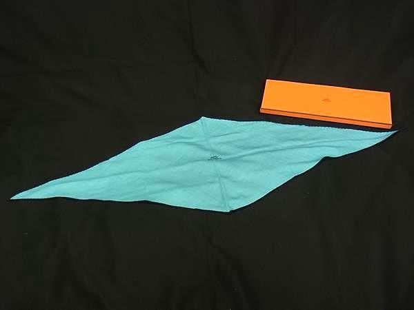 HERMES エルメス スカーフ ミニ ロザンジュ ひし形スカーフ ブルー系 カシミヤ70％ シルク30％ レディース 2022年 VIP顧客向け イヤーズギフト ノベルティ 新品未使用展示品