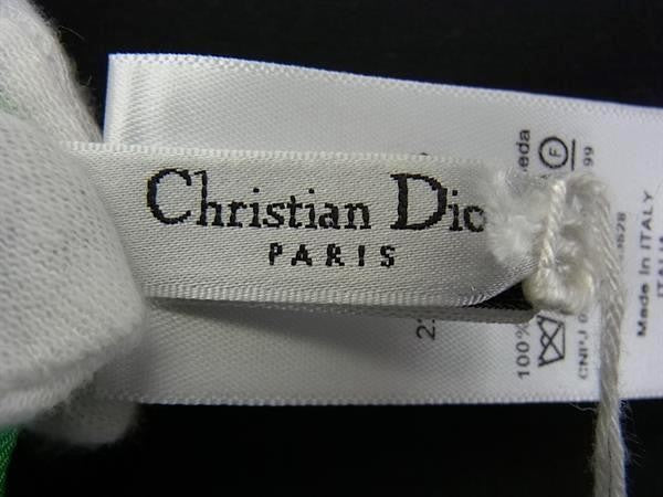 Christian Dior ディオール スカーフ フラワー ポップ イエロー ブルー グリーン ブラック ホワイト系 シルク100% レディース 新品未使用展示品