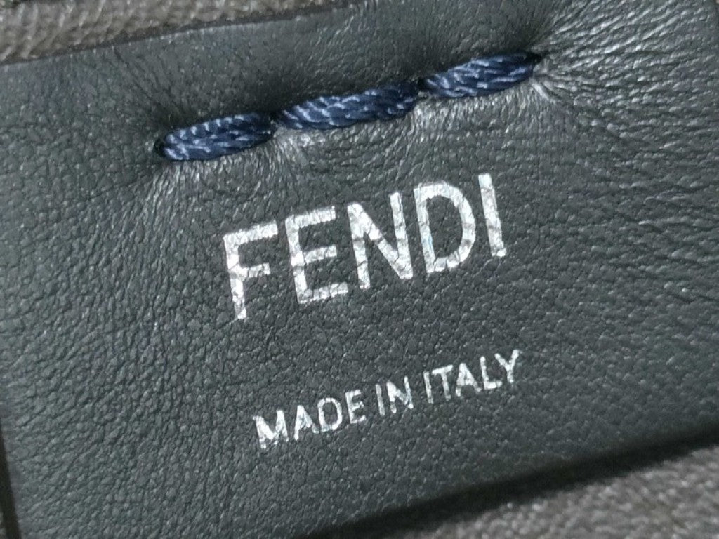 FENDI フェンディ ハンドバッグ トロワジュール 8BH279 ブルー系 レザー レディース 2WAY シルバー金具 美品