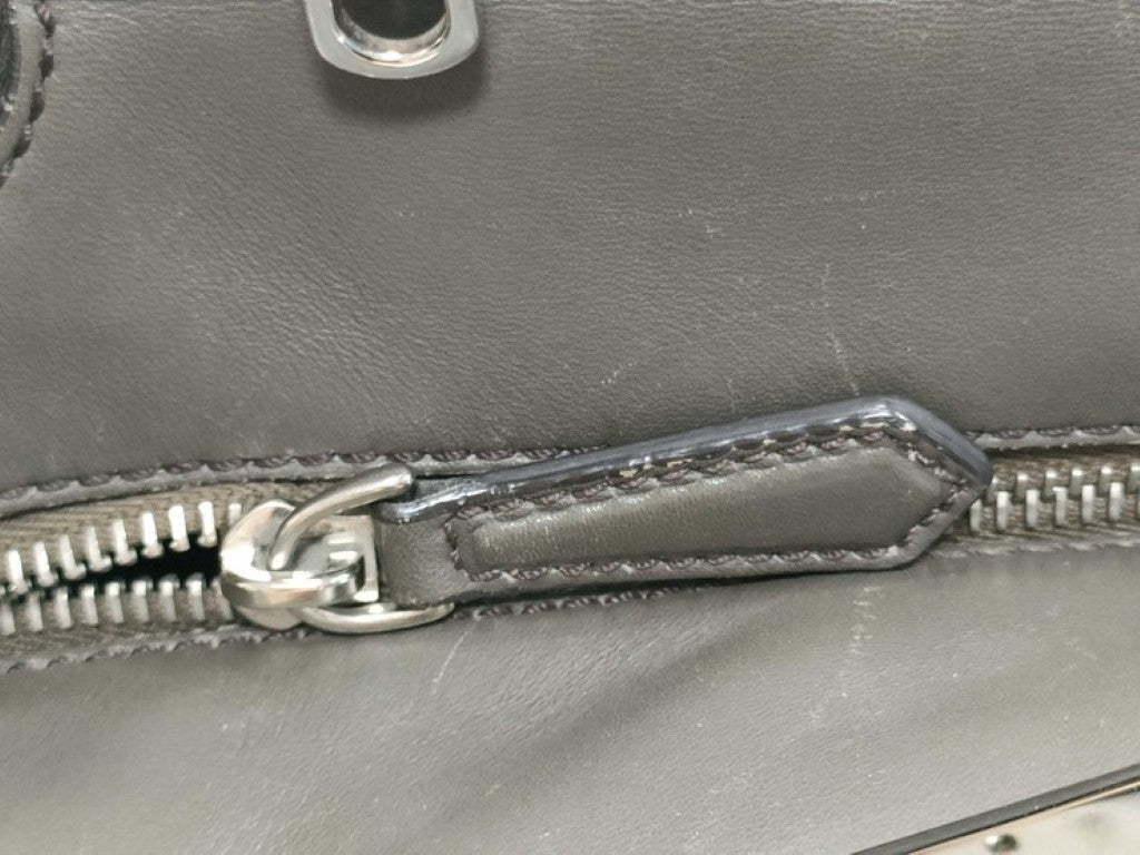 FENDI フェンディ ハンドバッグ トロワジュール 8BH279 ブルー系 レザー レディース 2WAY シルバー金具 美品
