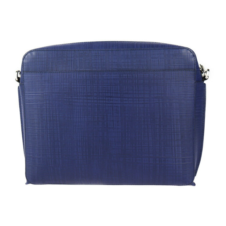 超美品 LOEWE ロエベ ゴヤ レポーター ショルダーバッグ 316.60.P63 カーフレザー ブルー系 シルバー金具 アナグラム メッセンジャーバッグ