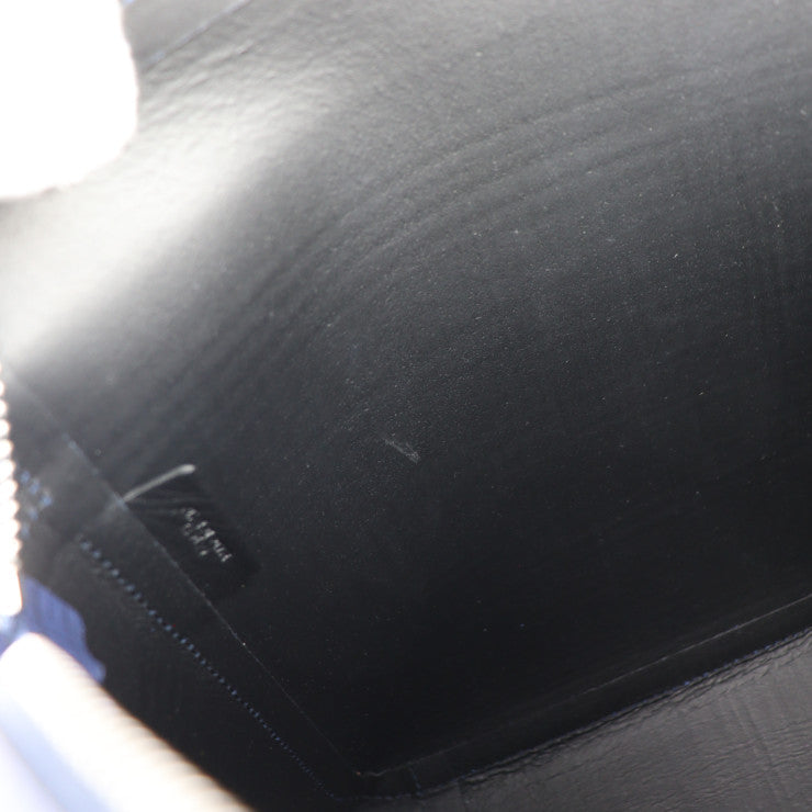 超美品 LOEWE ロエベ ゴヤ レポーター ショルダーバッグ 316.60.P63 カーフレザー ブルー系 シルバー金具 アナグラム メッセンジャーバッグ